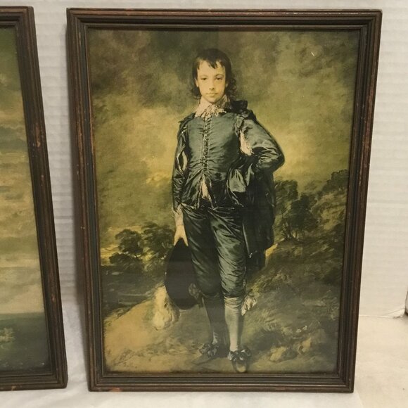 Vintage Thomas Gainsborough Pinky & Blueboy pictures framed behind glass - Picture 3 of 8